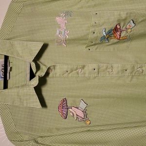 Las Olas Gingham Summer Scenes Shirt